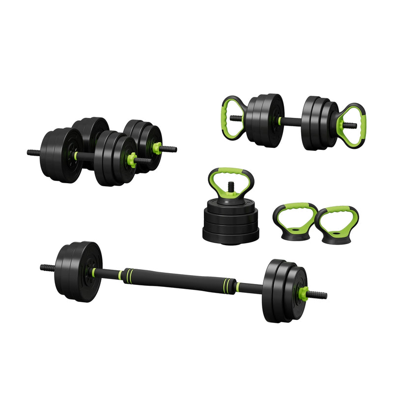 Everfit 25kg Adjustable Dumbbells Set Kettlebell Weight Plates Barbell