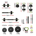 Everfit 25kg Adjustable Dumbbells Set Kettlebell Weight Plates Barbell