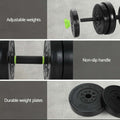 Everfit 25kg Adjustable Dumbbells Set Kettlebell Weight Plates Barbell
