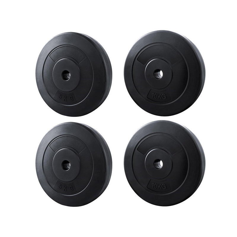 Everfit 30kg Barbell Weight Plates Standard Home Gym Press Fitness