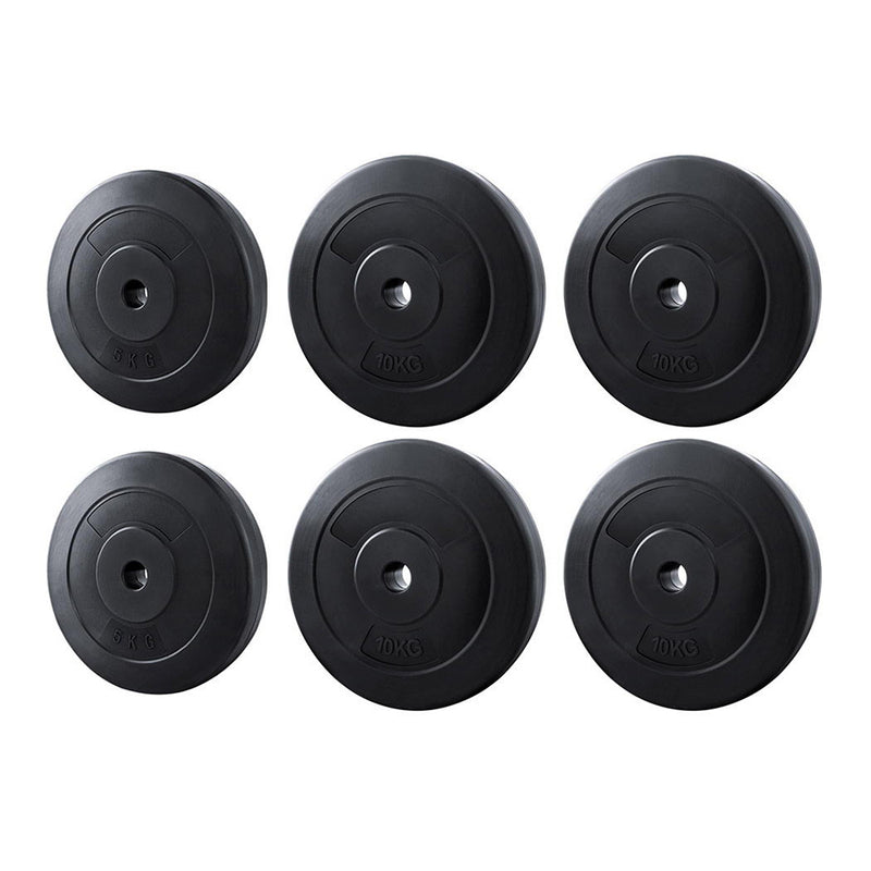 Everfit 50kg Barbell Weight Plates Standard Home Gym Press Fitness
