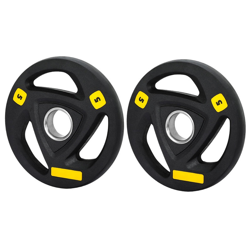 Everfit Olympic Weight Plates 5kg x2 Dumbbells Barbells Home Gym