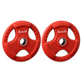 Everfit Olympic Weight Plates 15kg x2 Red Dumbbell Barbell