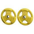 Everfit Olympic Weight Plates 20kg x2 Dumbbell Barbell Yellow