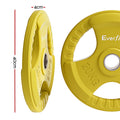 Everfit Olympic Weight Plates 20kg x2 Dumbbell Barbell Yellow