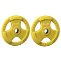 Everfit Olympic Weight Plates 20kg x2 Dumbbell Barbell Yellow