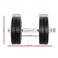 Everfit 25kg Dumbbell Set with Bench Weight Plates Dumbbells