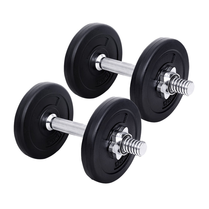 Everfit 10kg Dumbbell Set Weights Lifting Bench Home Gym Equipment