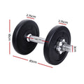 Everfit 10kg Dumbbell Set Weights Lifting Bench Home Gym Equipment