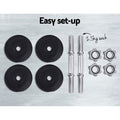 Everfit 10kg Dumbbell Set Weights Lifting Bench Home Gym Equipment