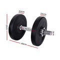 Everfit 15kg Dumbbell Set Weight Plates Lifting Bench Home Gym