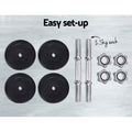 Everfit 15kg Dumbbell Set Weight Plates Lifting Bench Home Gym
