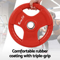 Everfit 36kg Barbell Set 120cm Dumbbell Weight Lifting Home Gym Red