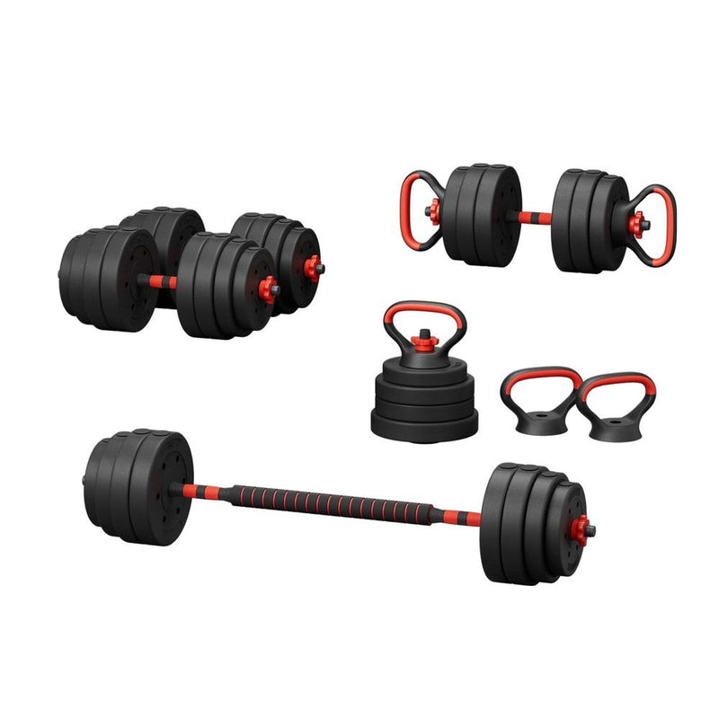 Everfit 40kg Adjustable Dumbbells Set Kettlebell Weight Plates Barbell