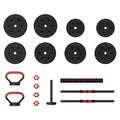 Everfit 40kg Adjustable Dumbbells Set Kettlebell Weight Plates Barbell