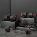Everfit 40kg Adjustable Dumbbells Set Kettlebell Weight Plates Barbell