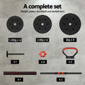 Everfit 40kg Adjustable Dumbbells Set Kettlebell Weight Plates Barbell
