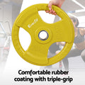 Everfit 46KG Barbell 120CM Yellow Dumbbell Weight Lifting Plates