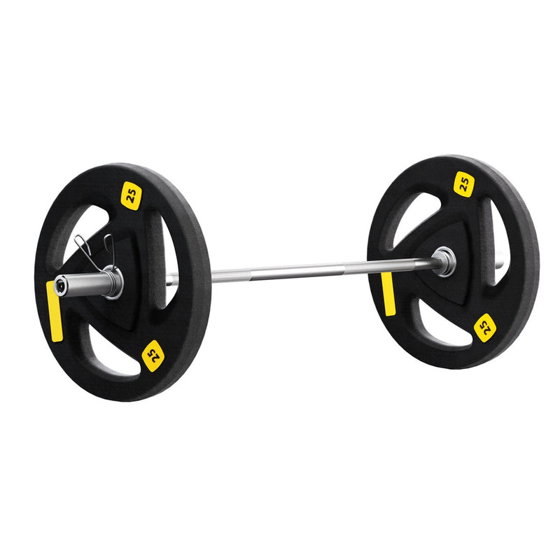 Everfit 56kg Barbell Set 120cm Dumbbells Weight Plates Home Gym