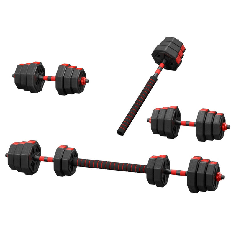 Everfit 20kg Adjustable Dumbbell Barbell Set Weight Plates Home Gym