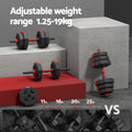 Everfit 20kg Adjustable Dumbbell Barbell Set Weight Plates Home Gym