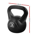 Everfit 12kg Kettlebell Set Weight Lifting Bench Dumbbells Home Gym