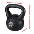 Everfit 4kg Kettlebell Set Weight Lifting Bench Dumbbells Gym Home