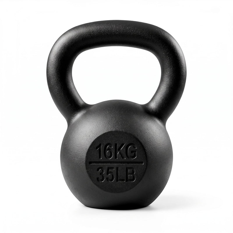 Everfit 16kg Cast Iron Kettlebell Powder Coating Flat Bottom Home Gym