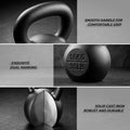Everfit 16kg Cast Iron Kettlebell Powder Coating Flat Bottom Home Gym