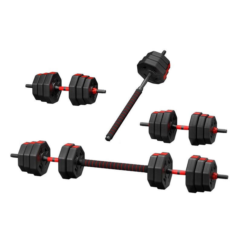 Everfit 40kg Adjustable Dumbbell Barbell Set Weight Plates Home Gym