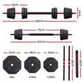 Everfit 40kg Adjustable Dumbbell Barbell Set Weight Plates Home Gym