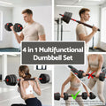 Everfit 40kg Adjustable Dumbbell Barbell Set Weight Plates Home Gym