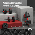 Everfit 40kg Adjustable Dumbbell Barbell Set Weight Plates Home Gym