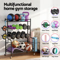 Everfit Dumbbell Rack Weight Storage Home Gym Black