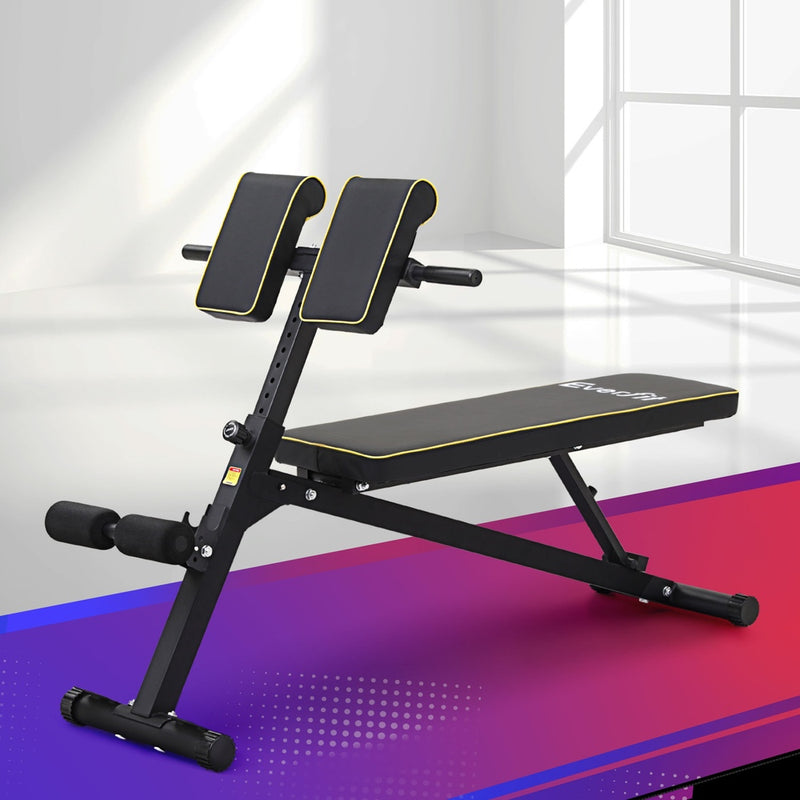 Everfit Roman Chair Adjustable Weight Bench Strength Training Preacher
