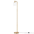 Artiss Floor Lamp Modern Industrial Standing Light with Clear Glass Shade, GoldMetal Tall Lamp for Living Room, Bedroom & Office, Anti-Tipping Weighted Base & Foot Switch (Bulb Not Included)