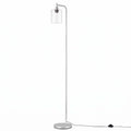 Artiss Floor Lamp Modern Industrial Standing Light with Clear Glass Shade, Silver Metal Tall Lamp for Living Room, Bedroom & Office, Anti-Tipping Weighted Base & Foot Switch (Bulb Not Included)