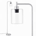 Artiss Floor Lamp Modern Industrial Standing Light with Clear Glass Shade, Silver Metal Tall Lamp for Living Room, Bedroom & Office, Anti-Tipping Weighted Base & Foot Switch (Bulb Not Included)