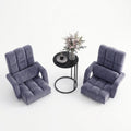Artiss Floor Sofa Chair & Coffee Table Set, Swivel Lounge Recliner Side Tables