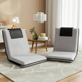 Artiss 2X Floor Lounge Sofa Bed Cushion Velvet Grey
