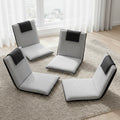 Artiss Floor Lounge Sofa Bed 4X Velvet Cushion Grey