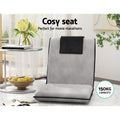 Artiss Floor Lounge Sofa Bed 4X Velvet Cushion Grey