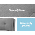 Artiss Single Sofa Bed and Side Table Set, Adjustable Recliner Narrow End Table