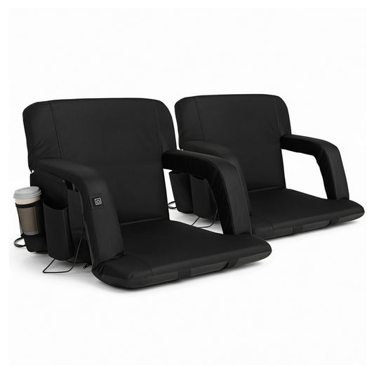 Artiss 2X Floor Lounge Sofa Bed Heated Cushion Armrest