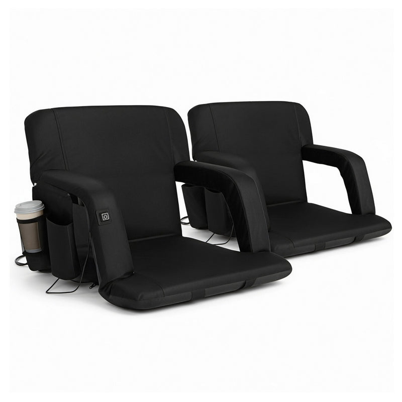 Artiss 2X Floor Lounge Sofa Bed Heated Cushion Armrest