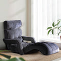 Artiss Floor Lounge Sofa Armrest Flocking Fabric Charcoal
