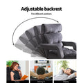 Artiss Floor Lounge Sofa Armrest Flocking Fabric Charcoal