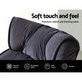 Artiss Floor Lounge Sofa Armrest Flocking Fabric Charcoal