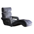 Artiss Floor Lounge Sofa Armrest Flocking Fabric Charcoal