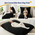 Artiss 3-in-1 Bean Bag Chair Convertible Sofa Dark Grey